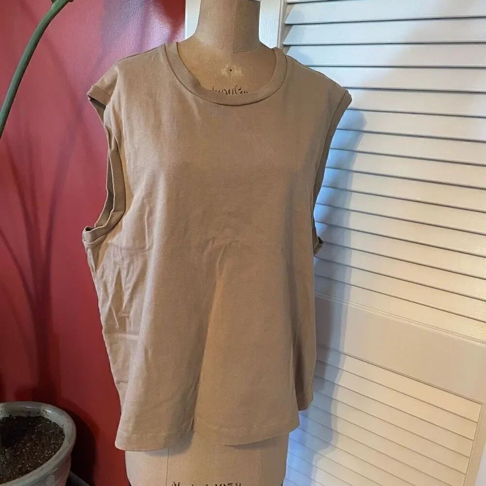 BANANA REPUBLIC | tan muscle t crewneck light sweatshirt XL - Picture 7 of 7